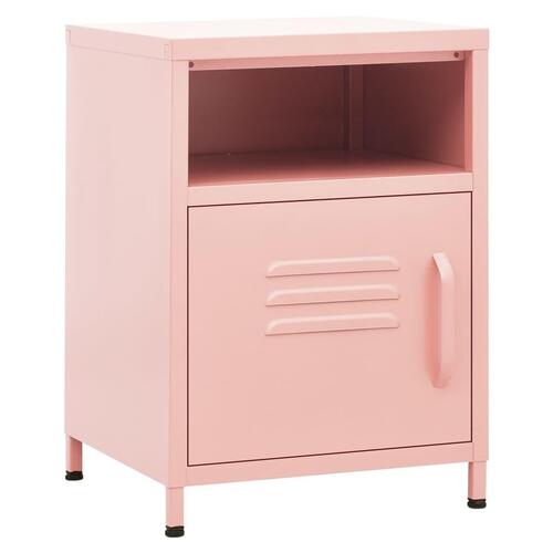 Natbord 35x35x51 cm stål pink