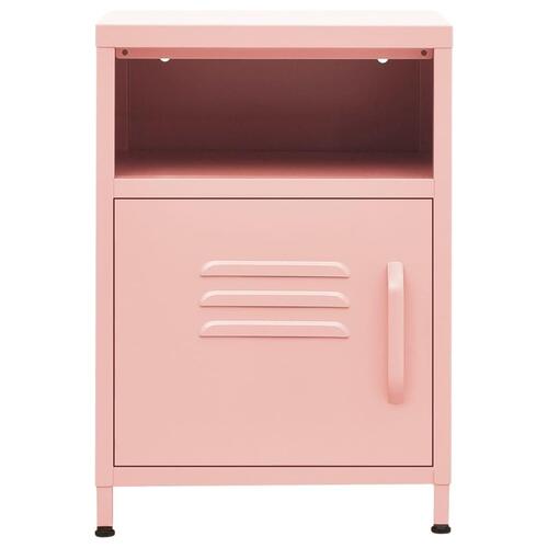 Natbord 35x35x51 cm stål pink