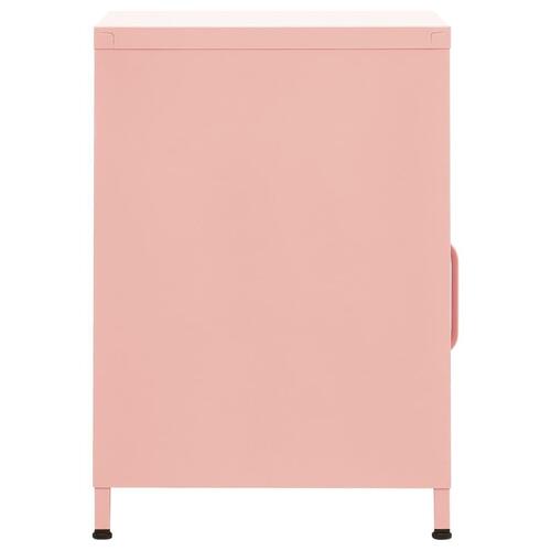 Natbord 35x35x51 cm stål pink