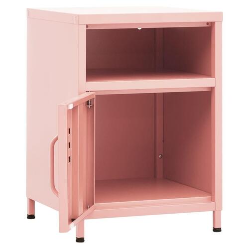 Natbord 35x35x51 cm stål pink