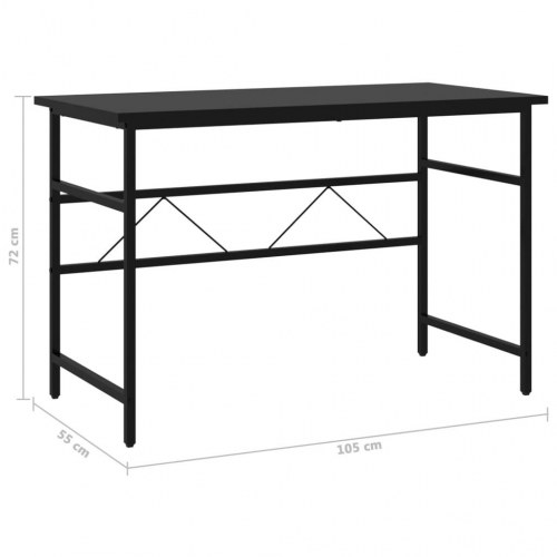 Computerbord 105x55x72 cm MDF og metal sort