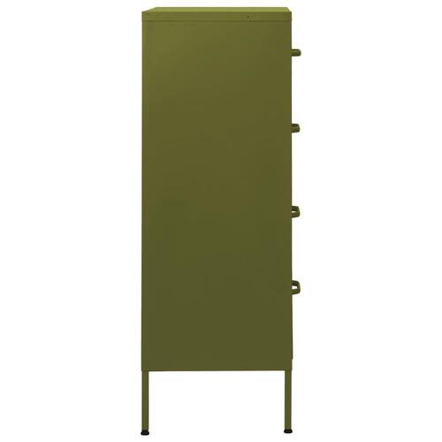 Kommode 80x35x101,5 cm olivengrøn