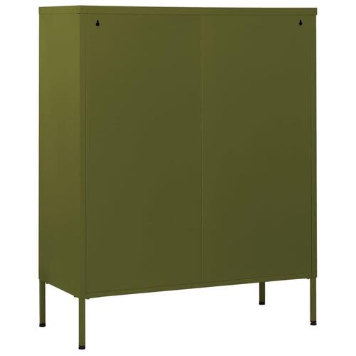 Kommode 80x35x101,5 cm olivengrøn