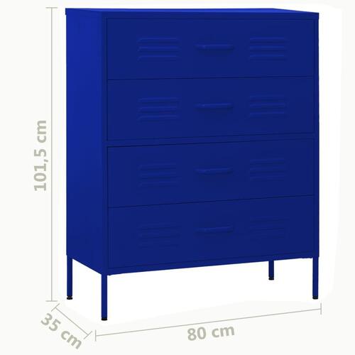 Kommode 80x35x101,5 cm Marineblå