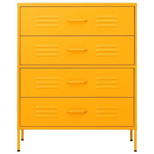 Kommode 80x35x101,5 cm Sennepsgul