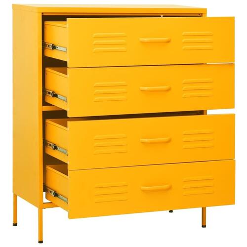 Kommode 80x35x101,5 cm Sennepsgul