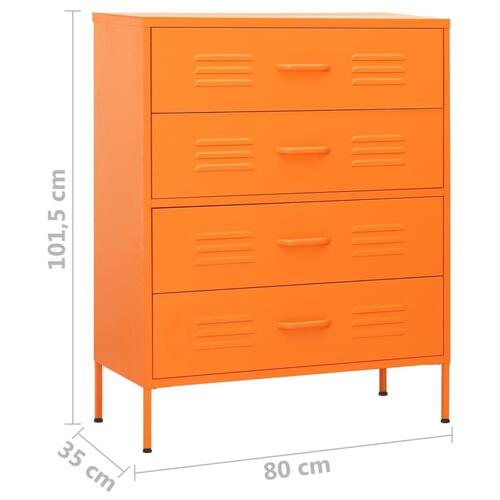 Kommode 80x35x101,5 cm Orange