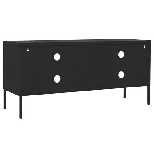 Tv-skab 105x35x50 cm stål Sort