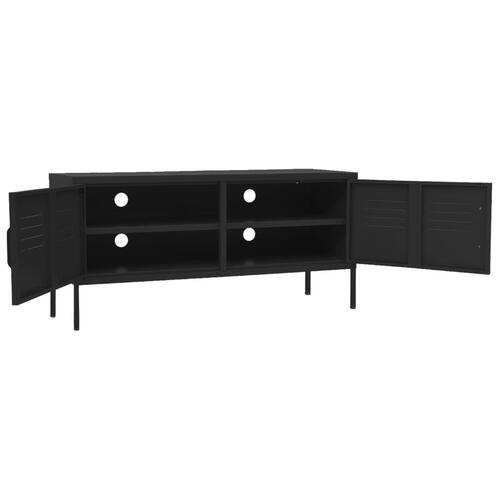 Tv-skab 105x35x50 cm stål Sort