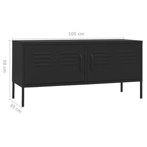 Tv-skab 105x35x50 cm stål Sort