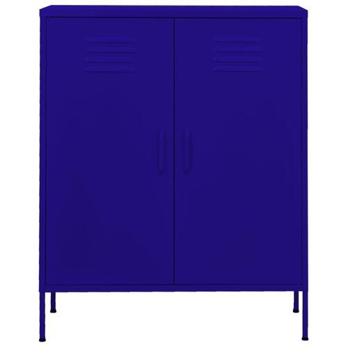 Opbevaringsskab 80x35x101,5 cm stål marineblå