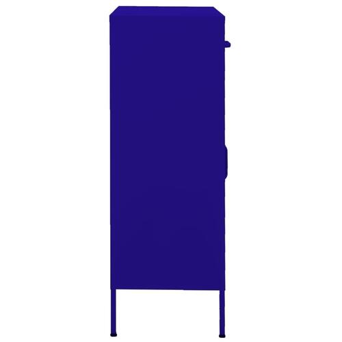 Opbevaringsskab 80x35x101,5 cm stål marineblå