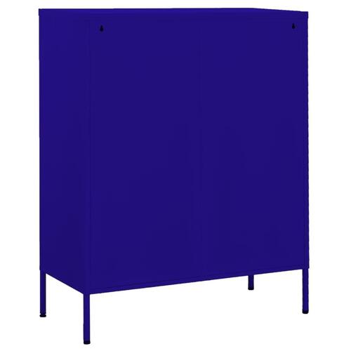 Opbevaringsskab 80x35x101,5 cm stål marineblå