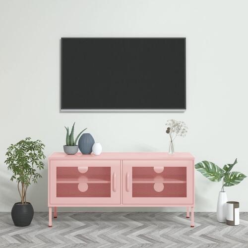 Tv-skab 105x35x50 cm stål Lyserød