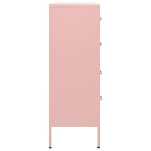 Kommode 80x35x101,5 cm Lyserød