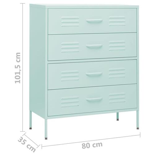 Kommode 80x35x101,5 cm Mintgrøn