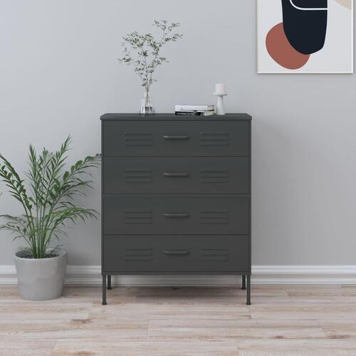 Kommode 80x35x101,5 cm Antracitgrå