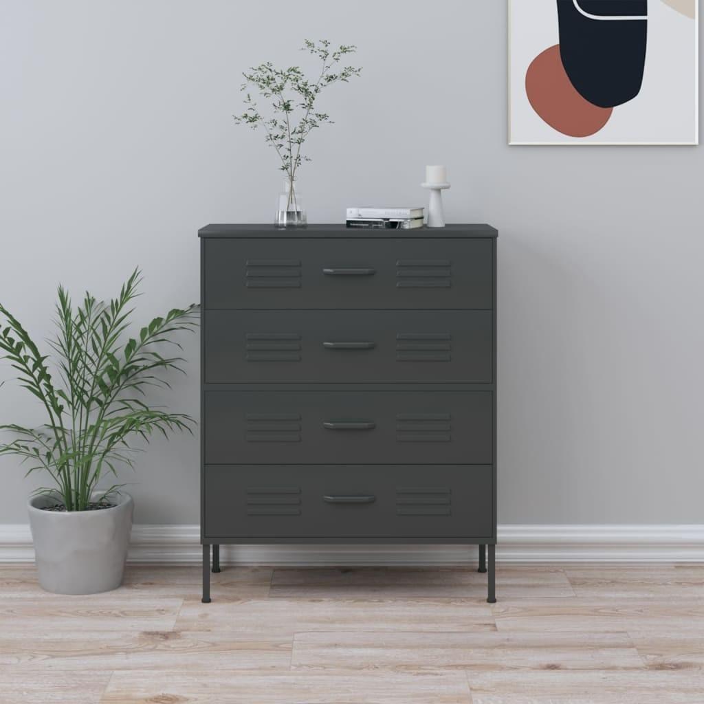 Kommode 80x35x101,5 cm Antracitgrå