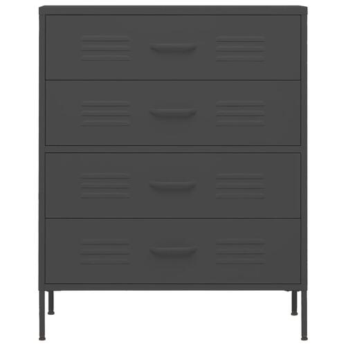 Kommode 80x35x101,5 cm Antracitgrå