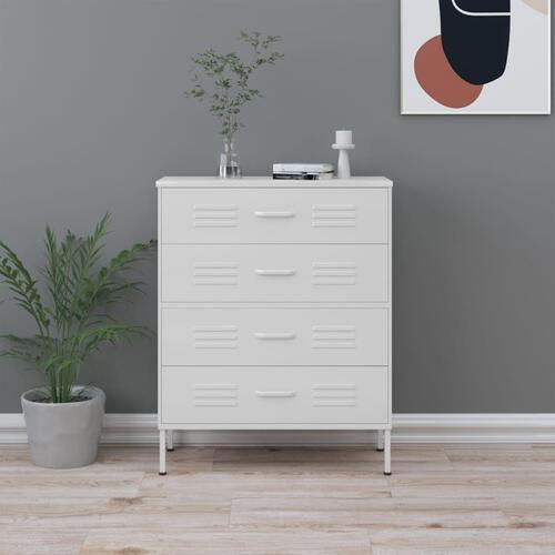 Kommode 80x35x101,5 cm Hvid