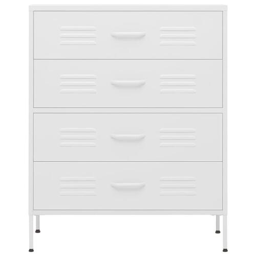 Kommode 80x35x101,5 cm Hvid