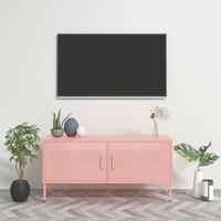 Tv-skab 105x35x50 cm stål Lyserød