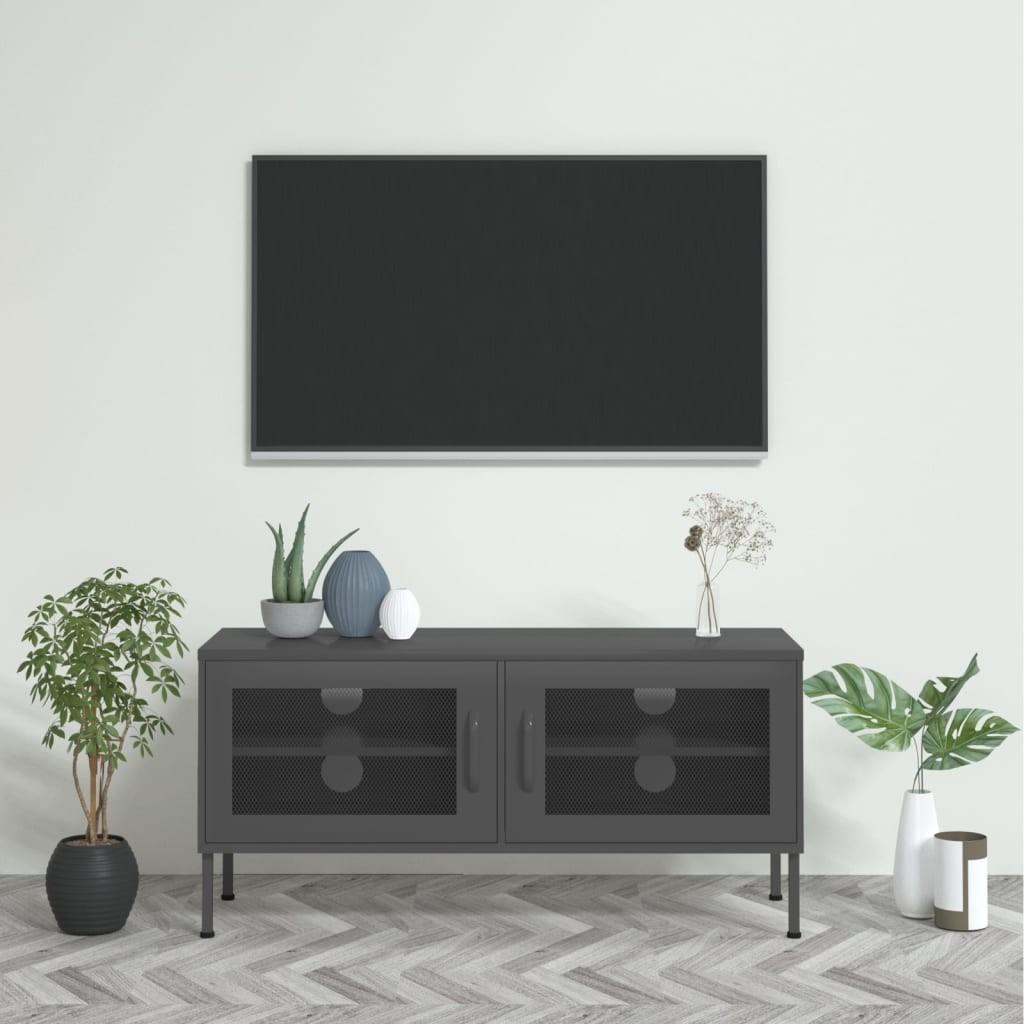Tv-skab 105x35x50 cm stål Antracitgrå
