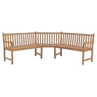 Hjørnebænk til haven 185x185x90 cm massivt teaktræ