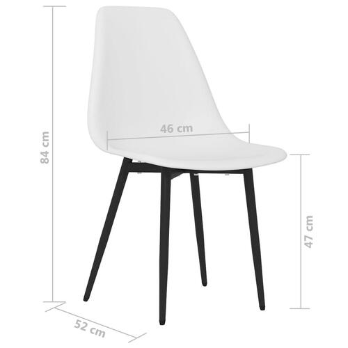 Drejelige spisebordsstole 4 stk. PP hvid
