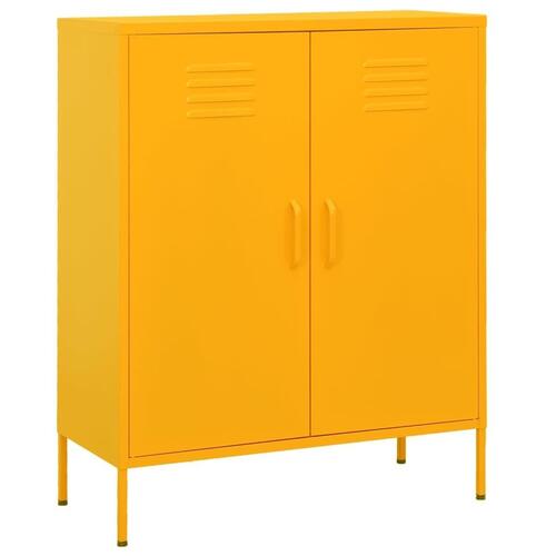 Opbevaringsskab 80x35x101,5 cm stål sennepsgul