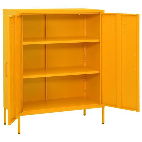 Opbevaringsskab 80x35x101,5 cm stål sennepsgul