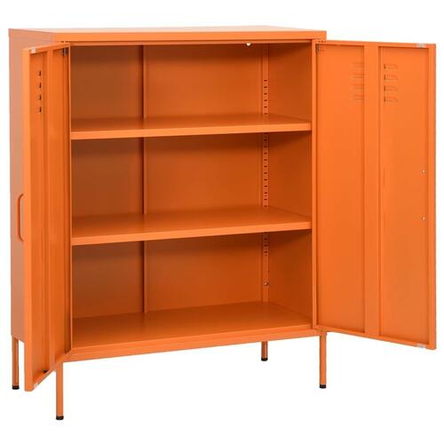 Opbevaringsskab 80x35x101,5 cm stål orange
