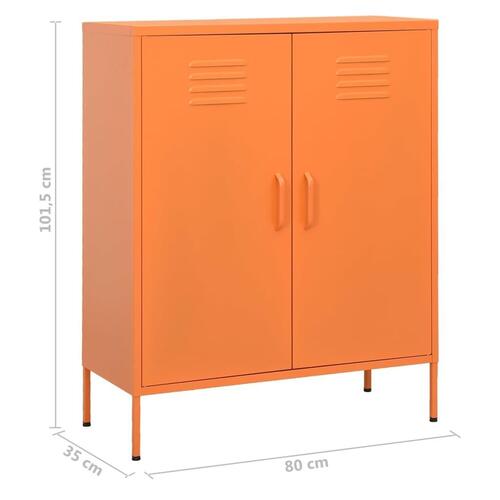 Opbevaringsskab 80x35x101,5 cm stål orange