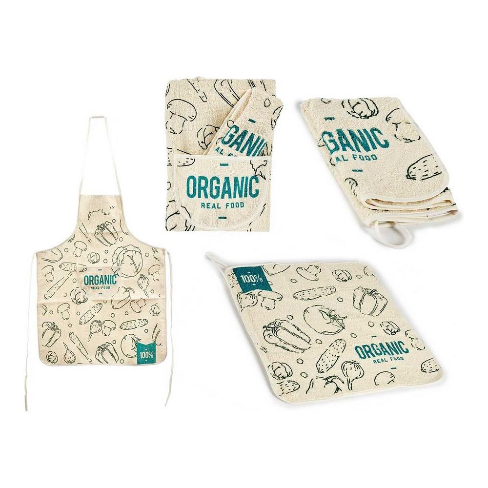 Køkkensæt Kinvara 1105 Blå Hvid 60 x 0,3 x 80 cm Forklæde Karklud