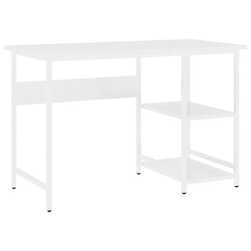 Computerbord 105x55x72 cm MDF og metal hvid