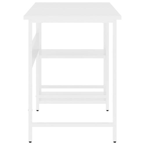 Computerbord 105x55x72 cm MDF og metal hvid