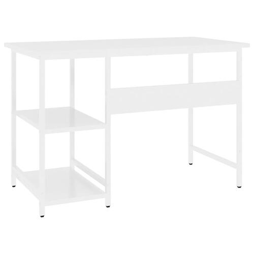 Computerbord 105x55x72 cm MDF og metal hvid