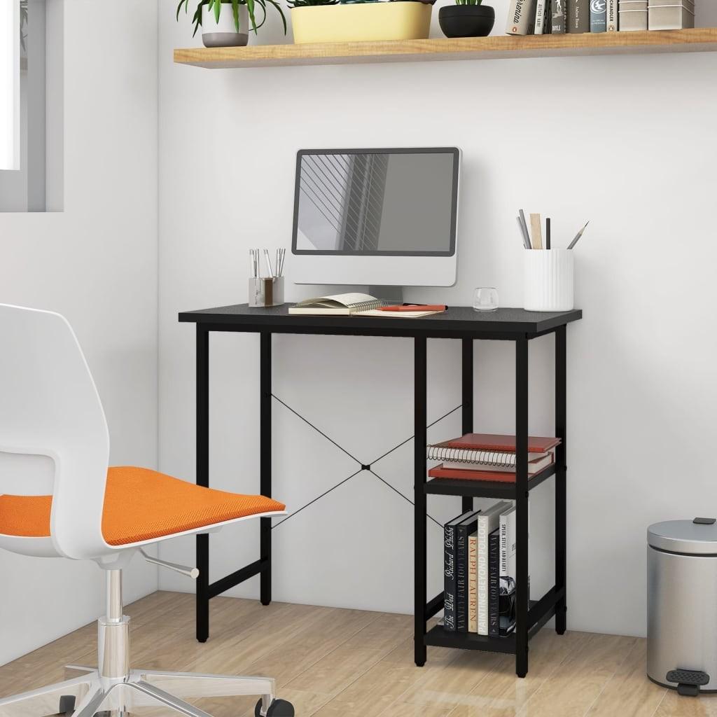 Computerbord 80x40x72 cm MDF og metal sort