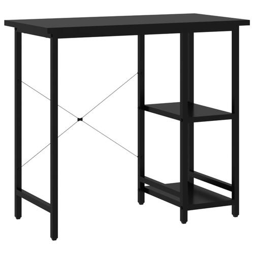 Computerbord 80x40x72 cm MDF og metal sort