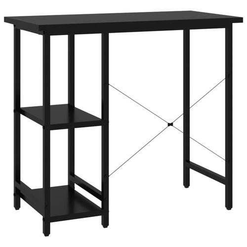Computerbord 80x40x72 cm MDF og metal sort