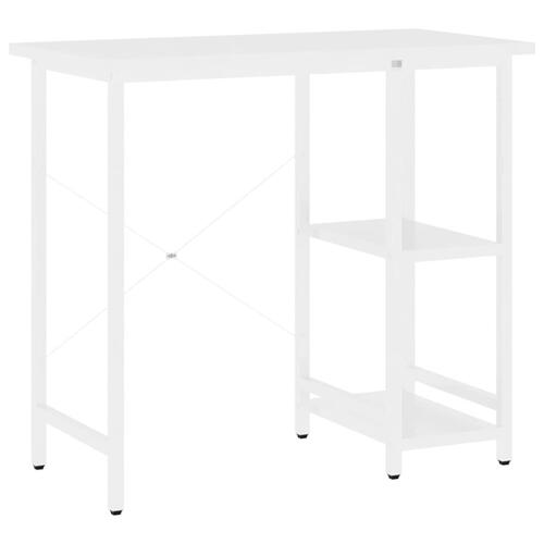 Computerbord 80x40x72 cm MDF og metal hvid