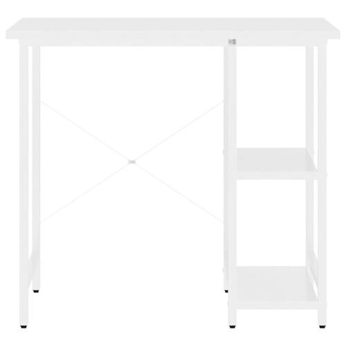 Computerbord 80x40x72 cm MDF og metal hvid