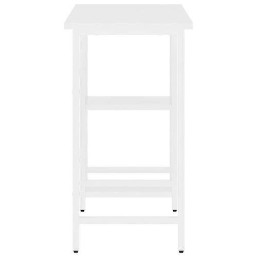 Computerbord 80x40x72 cm MDF og metal hvid