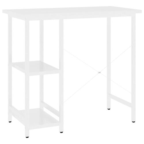 Computerbord 80x40x72 cm MDF og metal hvid