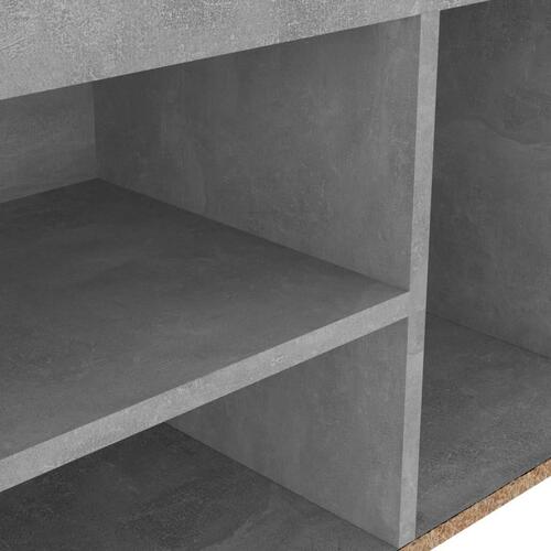 Skobænk med hynde 80x30x47 cm spånplade betongrå