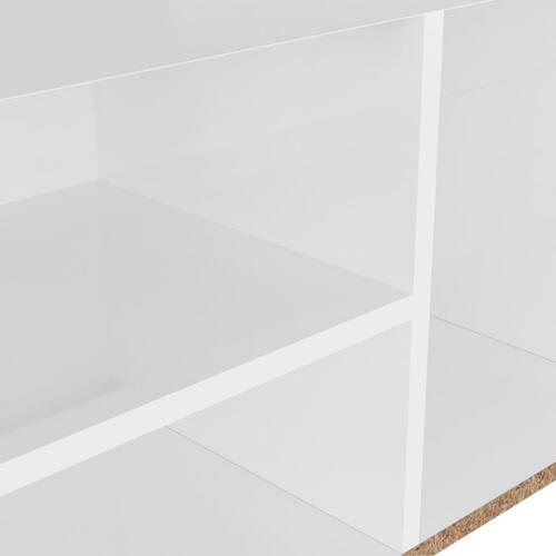 Skobænk med hynde 80x30x47 cm spånplade hvid højglans