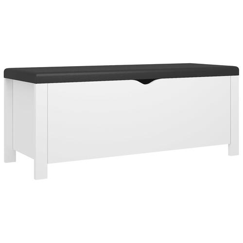 Opbevaringskasse med hynde 105x40x45 cm spånplade hvid