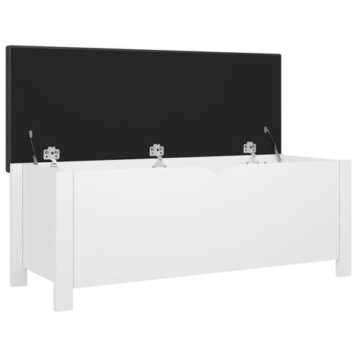 Opbevaringskasse med hynde 105x40x45 cm spånplade hvid