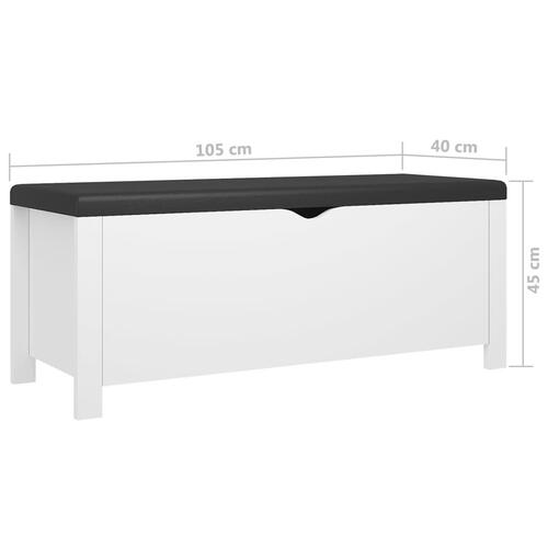 Opbevaringskasse med hynde 105x40x45 cm spånplade hvid