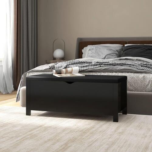Opbevaringskasse med hynde 105x40x45 cm spånplade sort